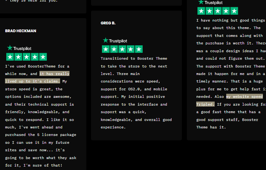 Booster Theme Customer Reviews & Testimonials