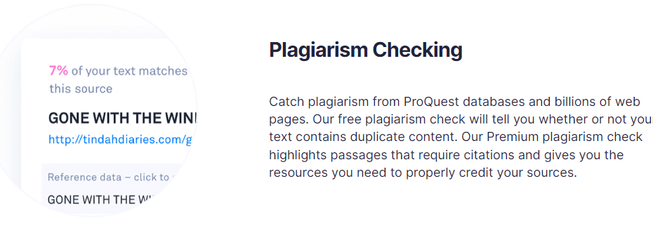 Grammarly detects plagiarism